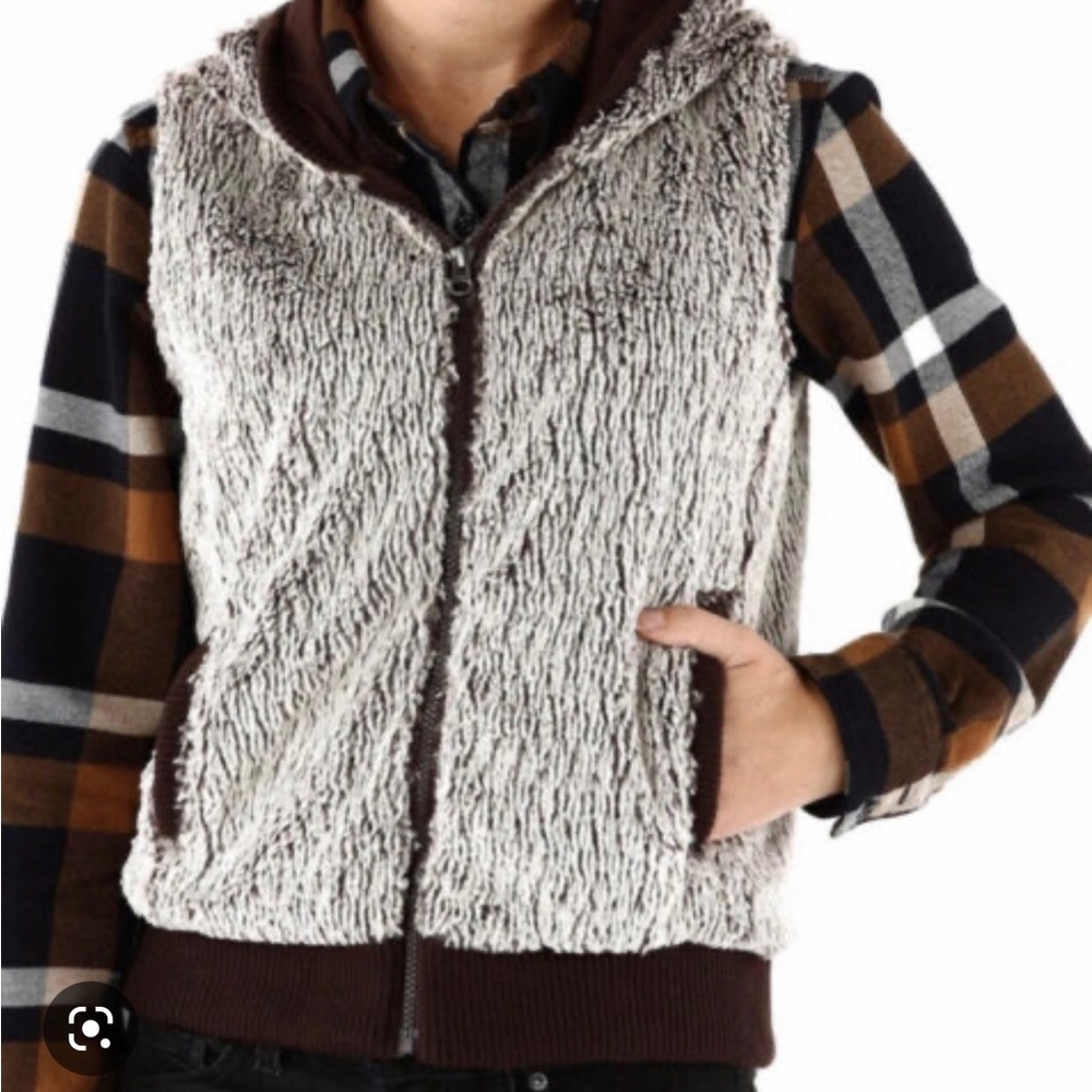Patagonia" Fleece Conejo .Vest Brown.L Good Condition - Picture 4 of 12